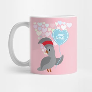 Happy birthday Card Cute gray Cockatoo Mug